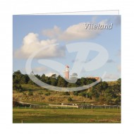 Wenskaart Vlieland Vuurtoren vanaf Wadkant