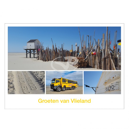 Ansichtkaart A6 Vlieland Vliehors Expres Compilatie 