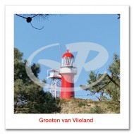 Ansichtkaart 15x15 Vuurtoren Vlieland