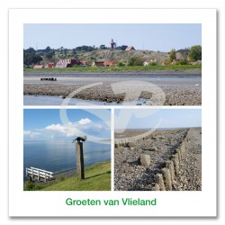 Ansichtkaart 15x15 Dijk Vlieland Compilatie