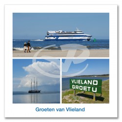 Ansichtkaart 15x15 Veerboot Vlieland Compilatie