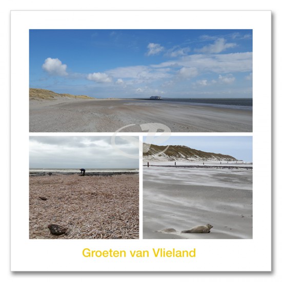 Ansichtkaart 15x15 Strand Vlieland Compilatie