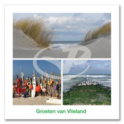 Ansichtkaart 15x15 Duin en Strand Vlieland Compilatie