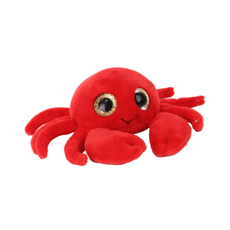 Pluche Krab met Glitter Ogen 11,5cm.