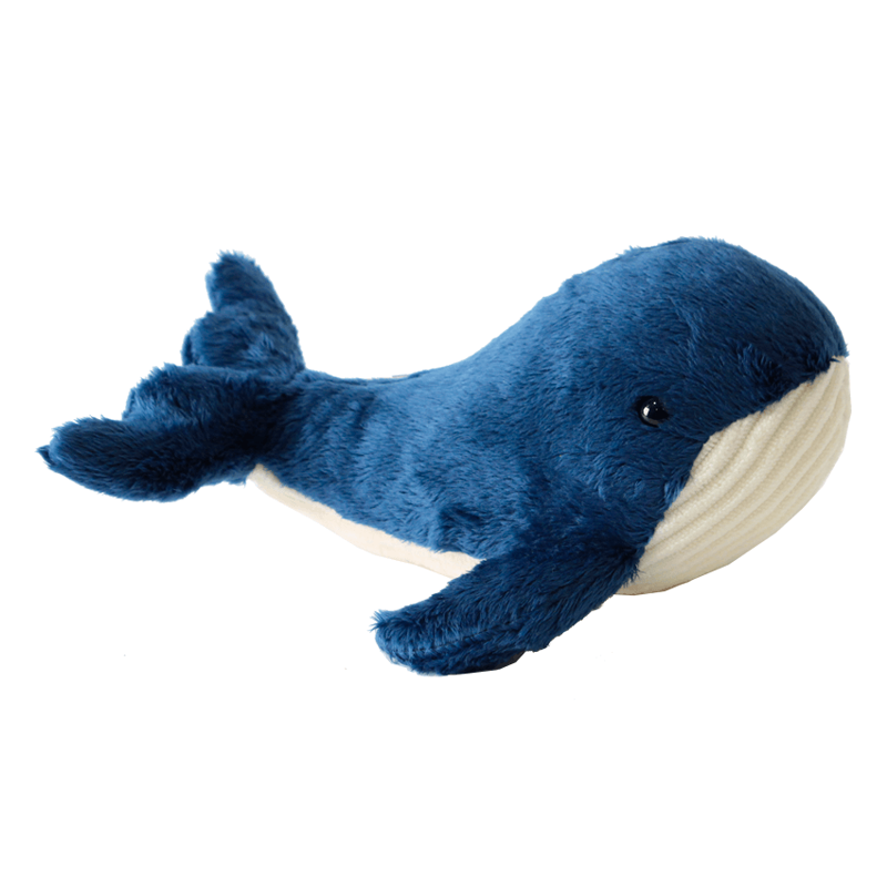 Pluche Walvis donkerblauw met bonen 20cm.