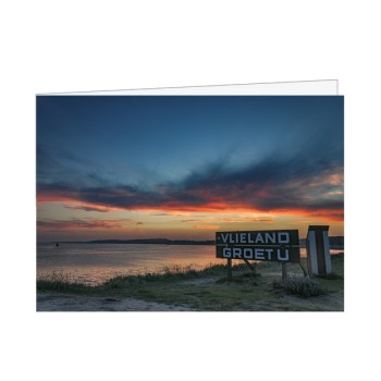 Wenskaart A6 Vlieland Groet U - Zonsondergang